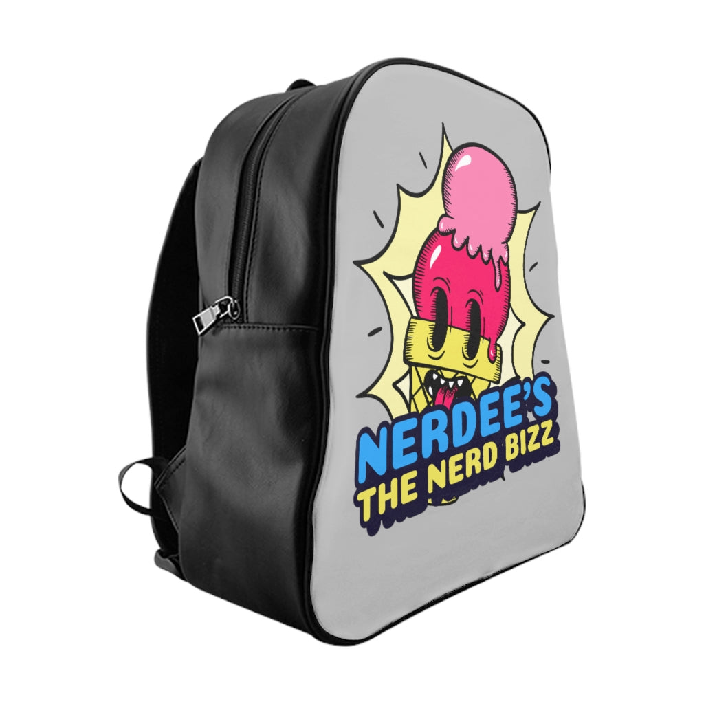 Nerdee's "I Scream!" Logo - School Backpack - Gray