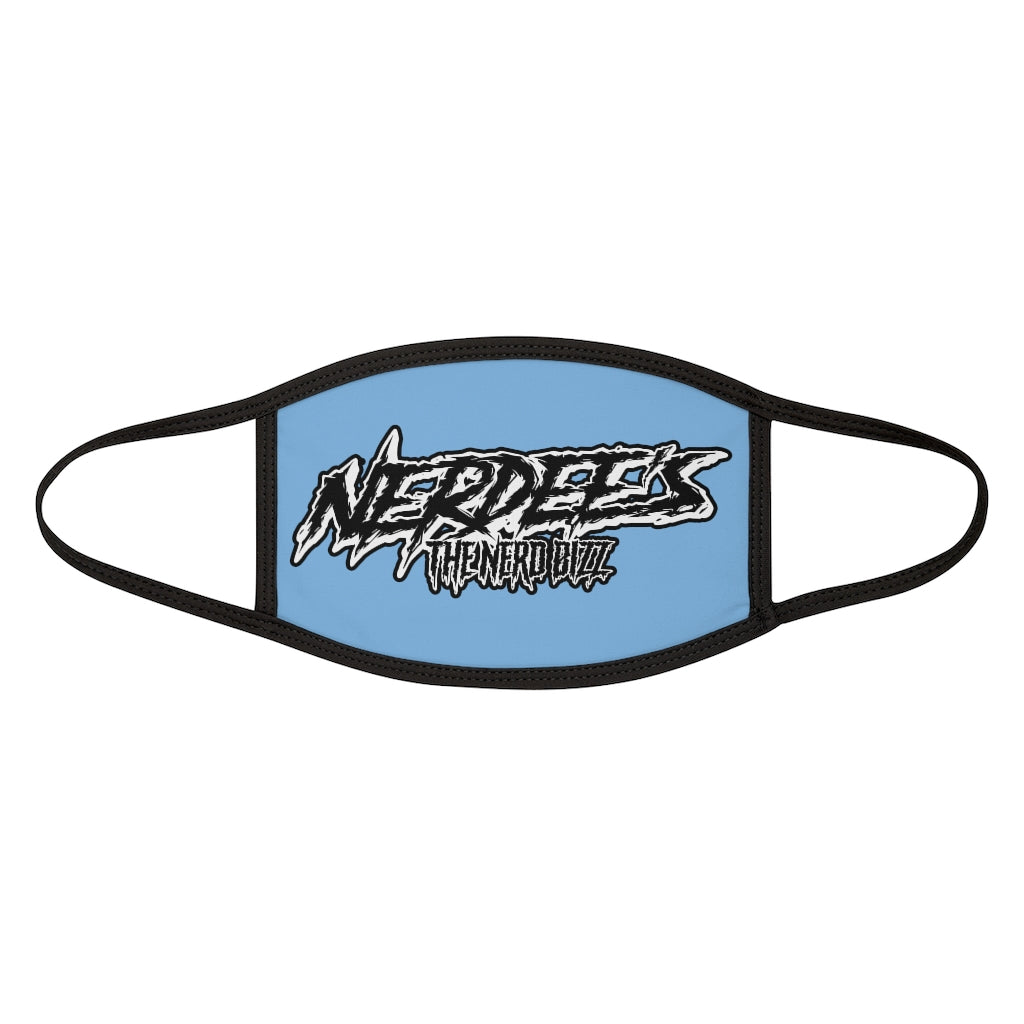 Nerdee's - The Nerd Bizz -  "Scratch" (WHT Design 01) - Mixed-Fabric Face Mask (Adult Large Fit) - Light Blue