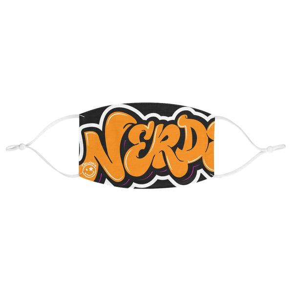 Nerdee's Orange Logo Close-Up Fabric Face Mask - Black