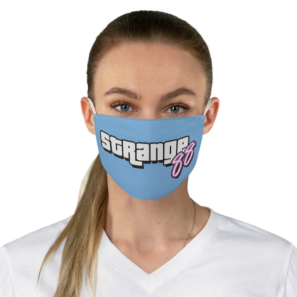 Strange 88 Retro 80's Game Logo Fabric Face Mask- Light Blue