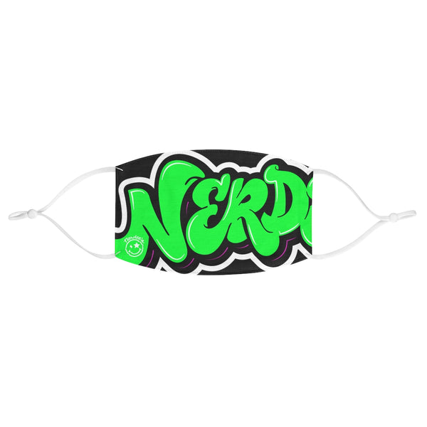 Nerdee's Green Logo Close-Up Fabric Face Mask - Black