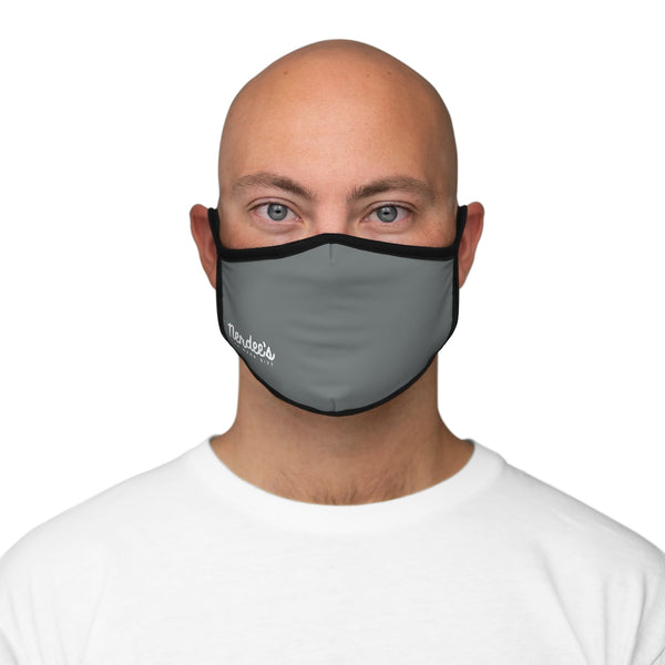 Nerdee's - The Nerd Bizz - Official Script Logo (White) - Fitted Polyester Face Mask - Dark Gray