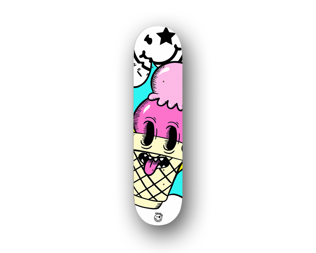 Nerdee's Skate Shop - "I-Scream" (WHT DESIGN 01) - Skateboard Deck