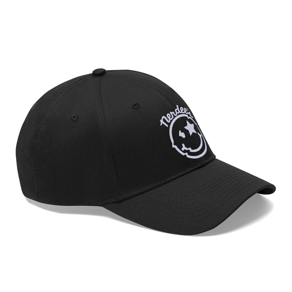 Nerdee's Official logo (WHITE) - Unisex Twill Hat