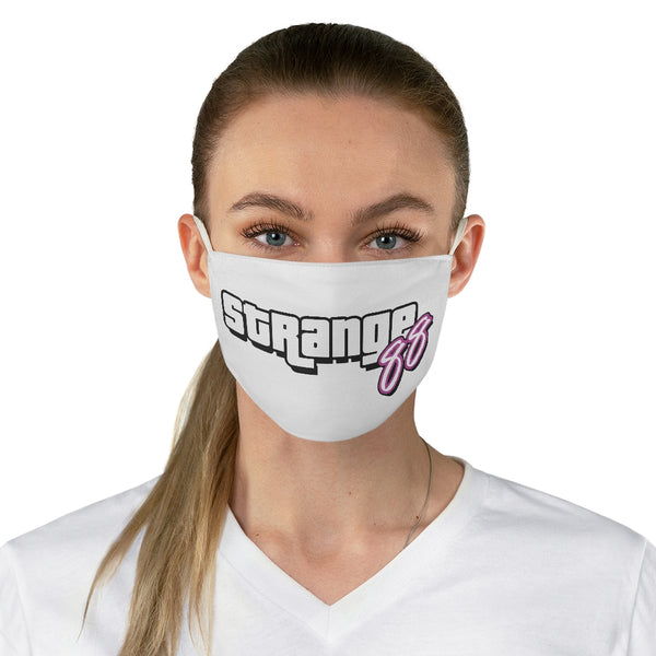 Strange 88 Retro 80's Logo Fabric Face Mask - White