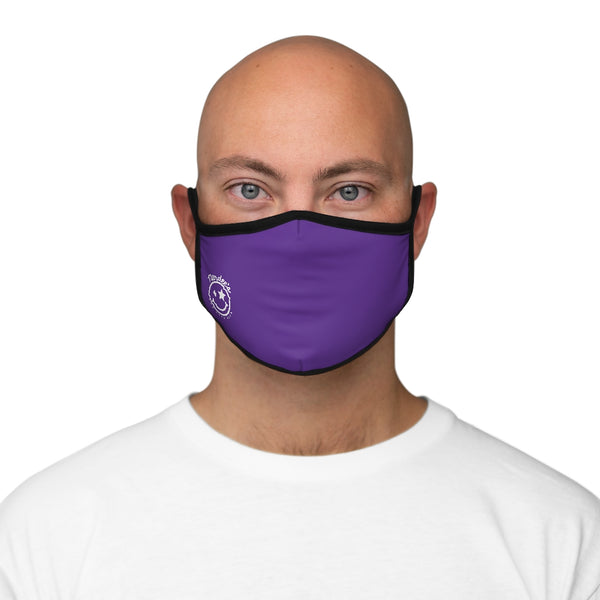 Nerdee's - The Nerd Bizz - Official Logo (White) - Fitted Polyester Face Mask - Purple