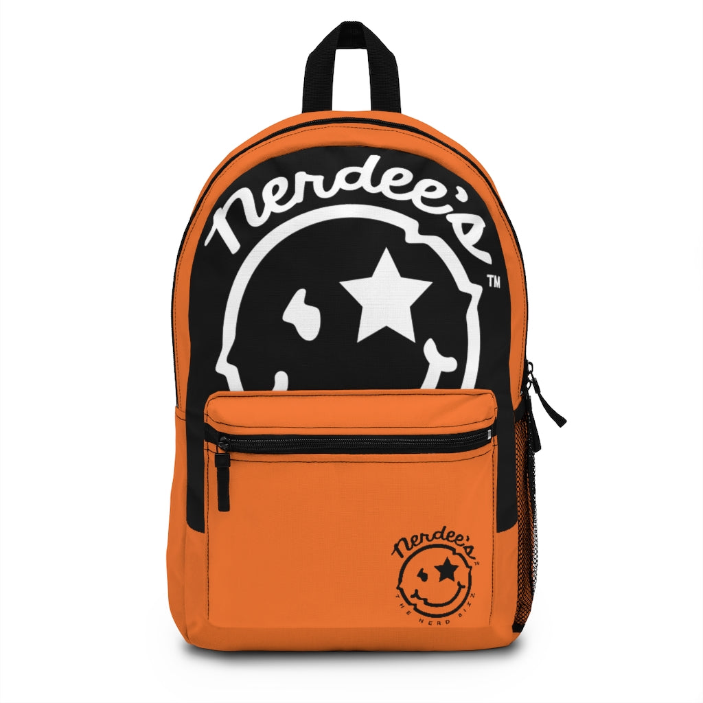 trek de wol over de ogen Rommelig Pretentieloos Nerdee's Logo Backpack (Design 03) - Orange