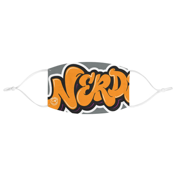 Nerdee's Orange Logo Close-Up Fabric Face Mask - Dark Gray