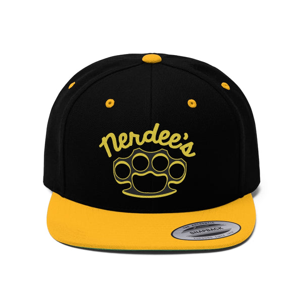 Nerdee's Brass Knuckles (Gold Design 01) - Unisex Flat Bill Hat