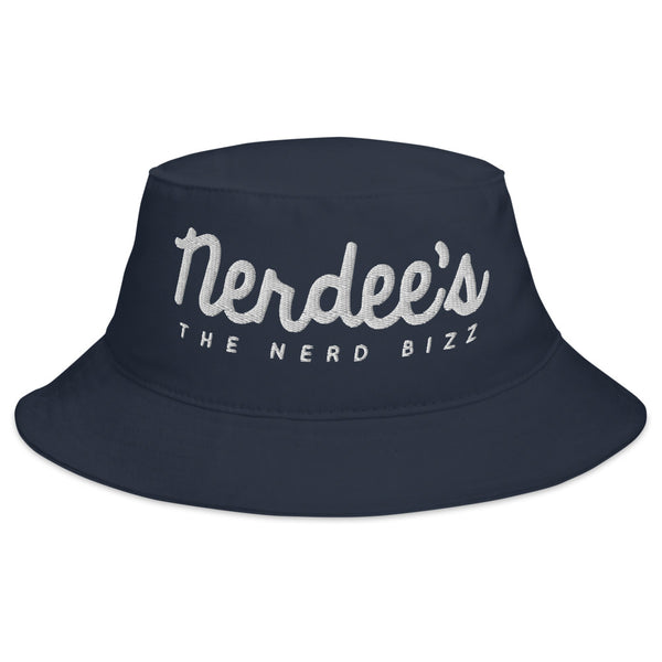 Nerdee's - The Nerd Bizz - Official Script Logo (White) - Bucket Hat